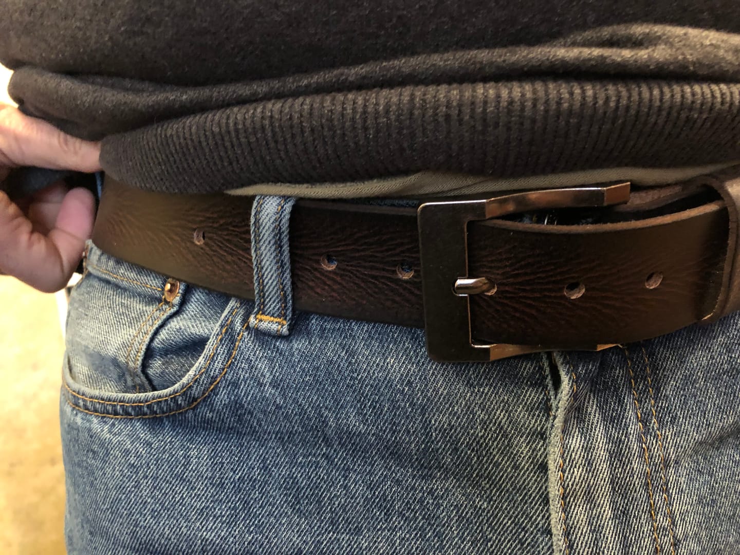 Customer photo review of Mystery Box  - Two Less Than Perfect Full-Grain Leather Belts