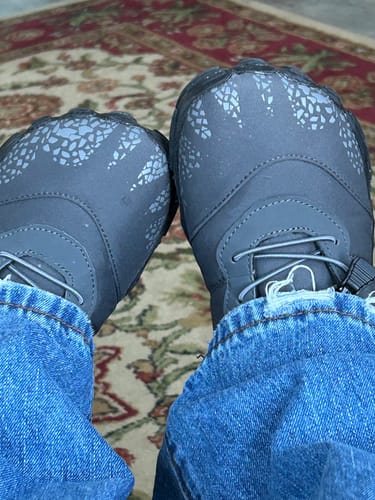 Customer photo review of Vindra Flex - Non-slip & Universal Winter Barefoot Shoe (Water-resistant)