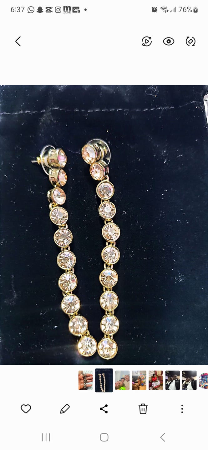 Customer photo review of Heidi Daus®"On Line" Crystal Dangle Earring