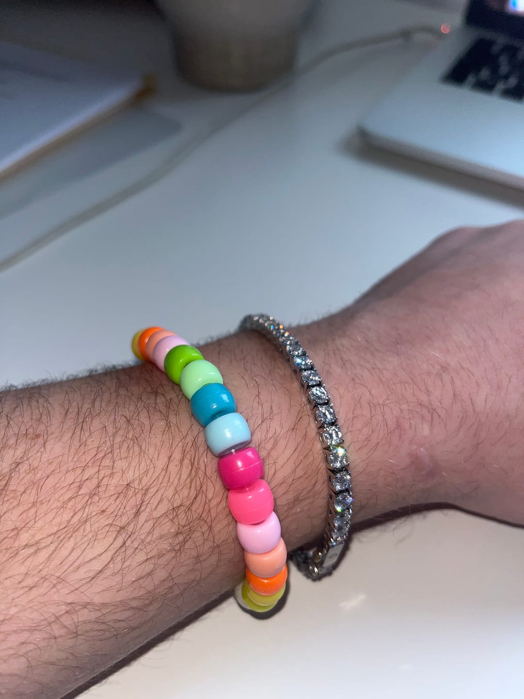 Customer photo review of TENNISBOY BRACELET. - 4MM WHITE GOLD