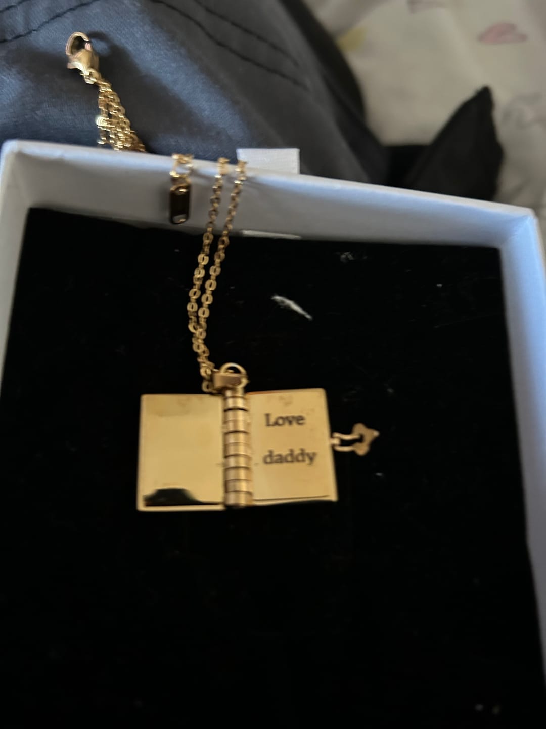 Customer photo review of Personalized Book Locket Necklace
