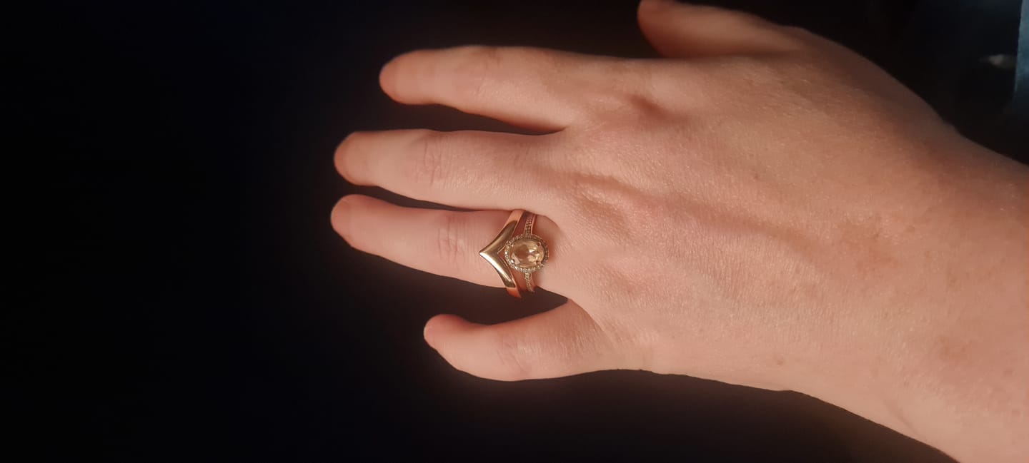 Customer photo review of Grecian Wishbone Stacking Ring