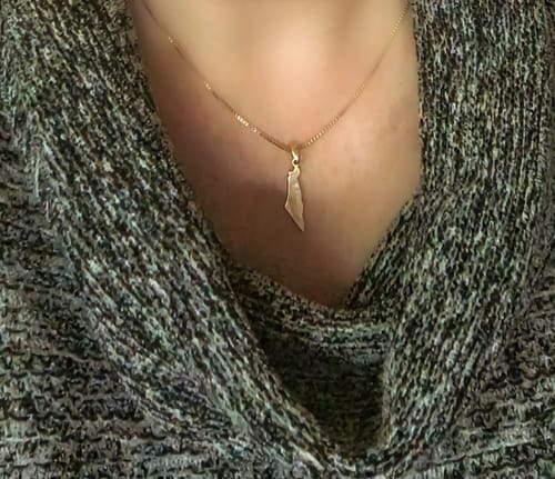 Customer photo review of Israel Map Necklace