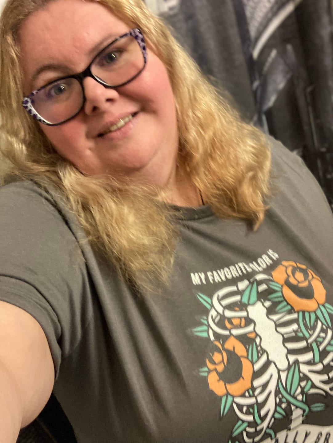 Customer photo review of my favorite color is morally gray t-shirt