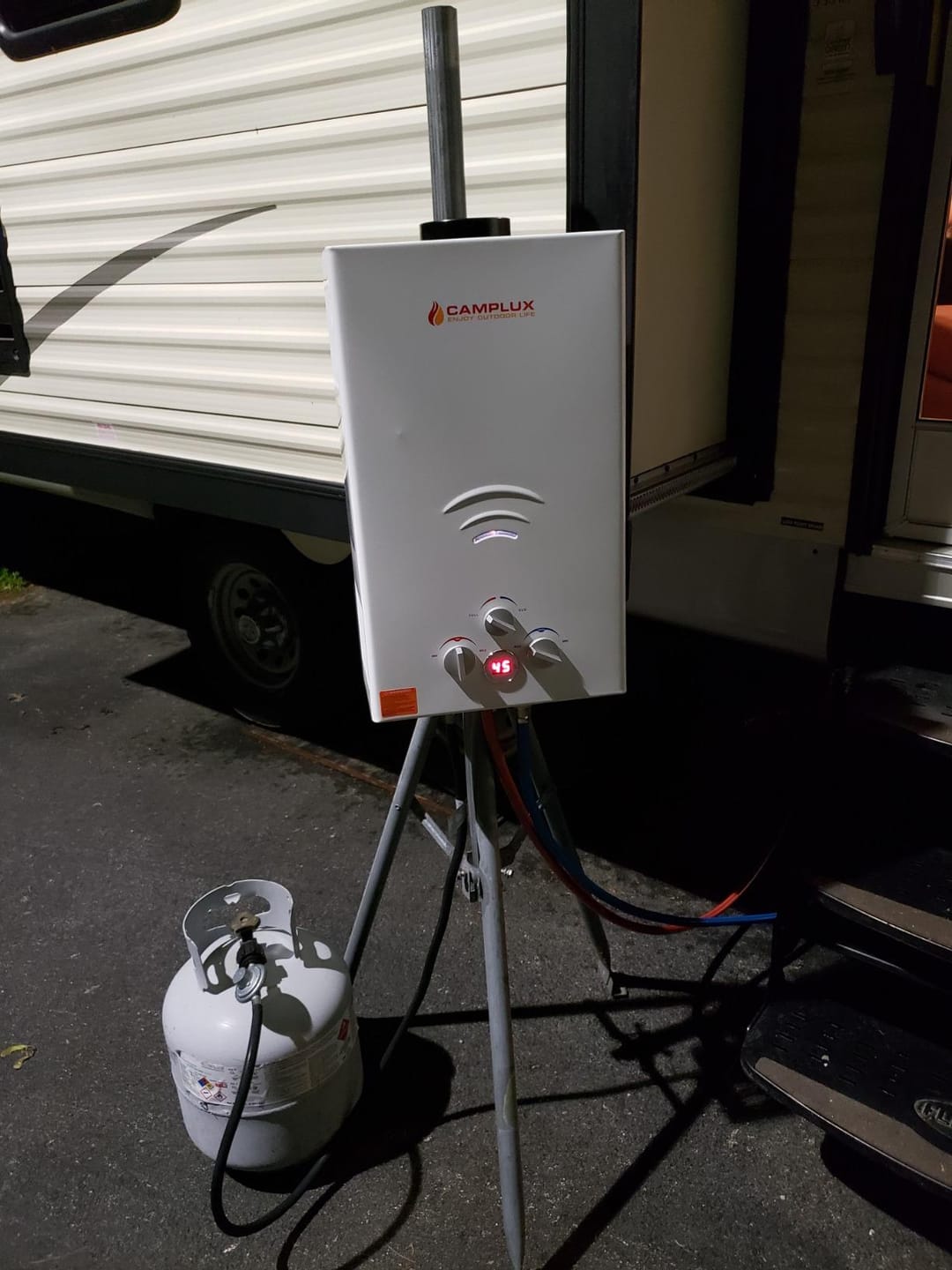 Customer photo review of Camplux 16L Outdoor 4.22 GPM Propane Gas Tankless Water Heater