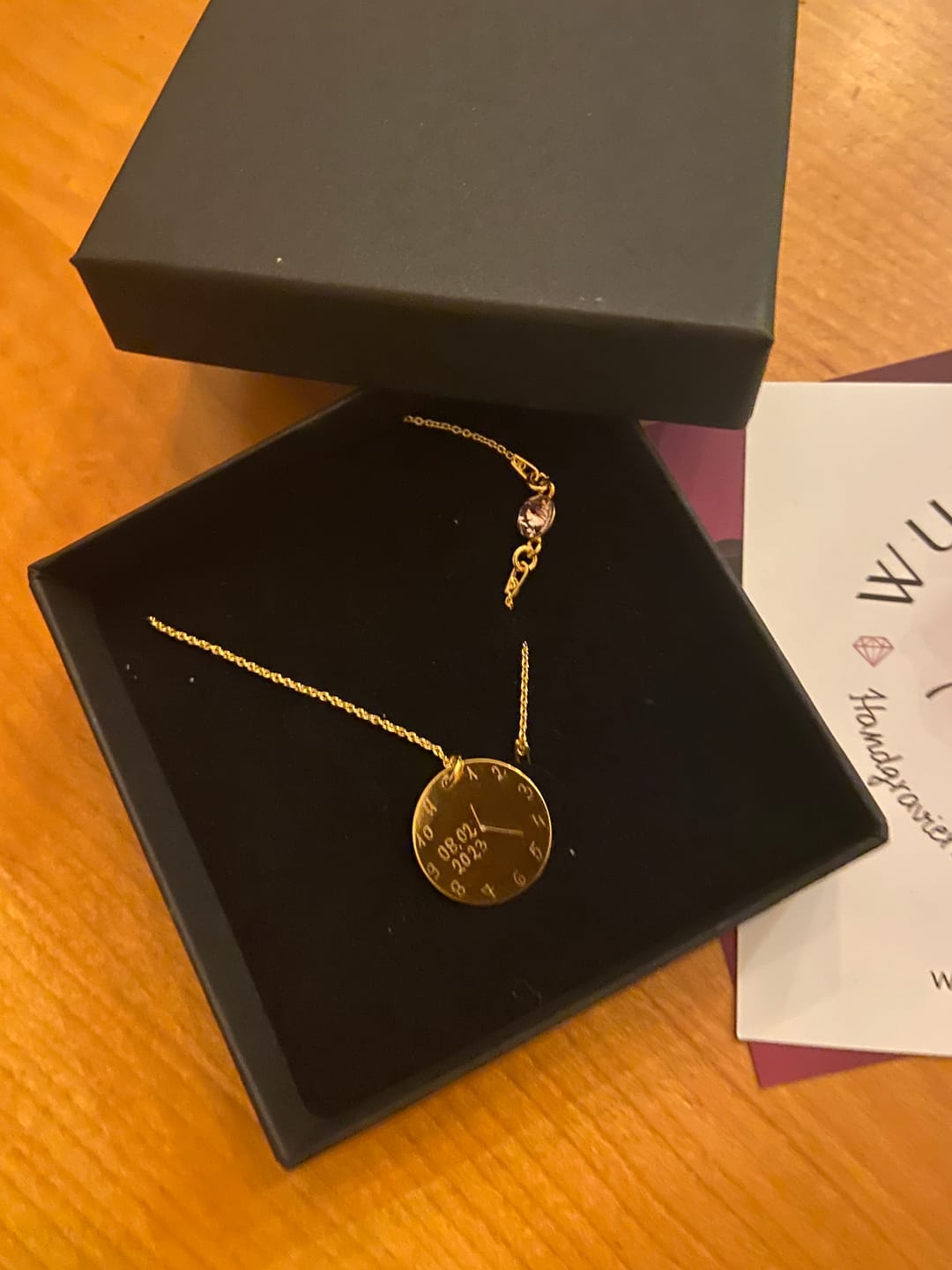 Customer photo review of Halskette "Geburtsuhr"