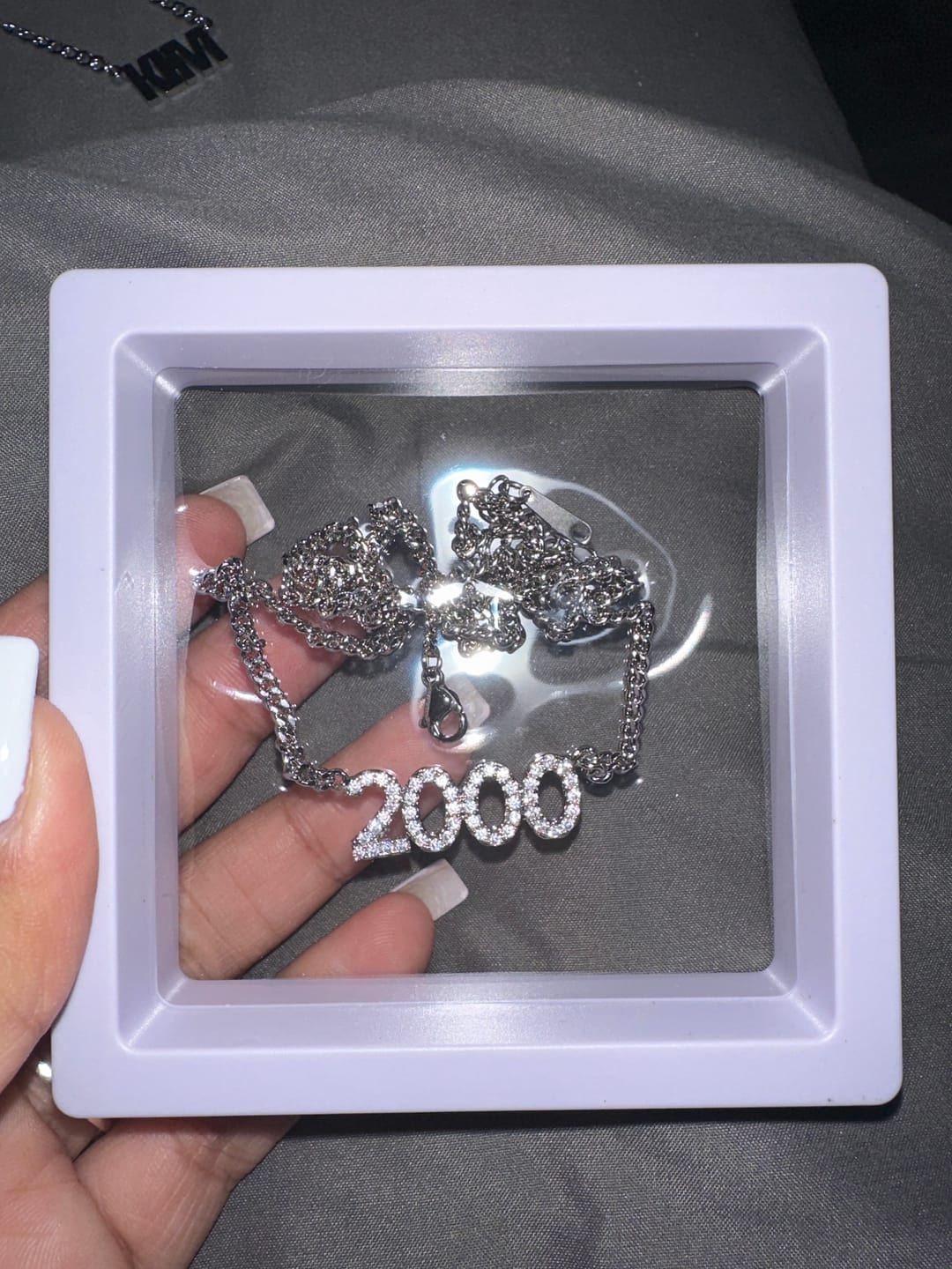 Customer photo review of Iced Year Necklace w/ Cuban Chain