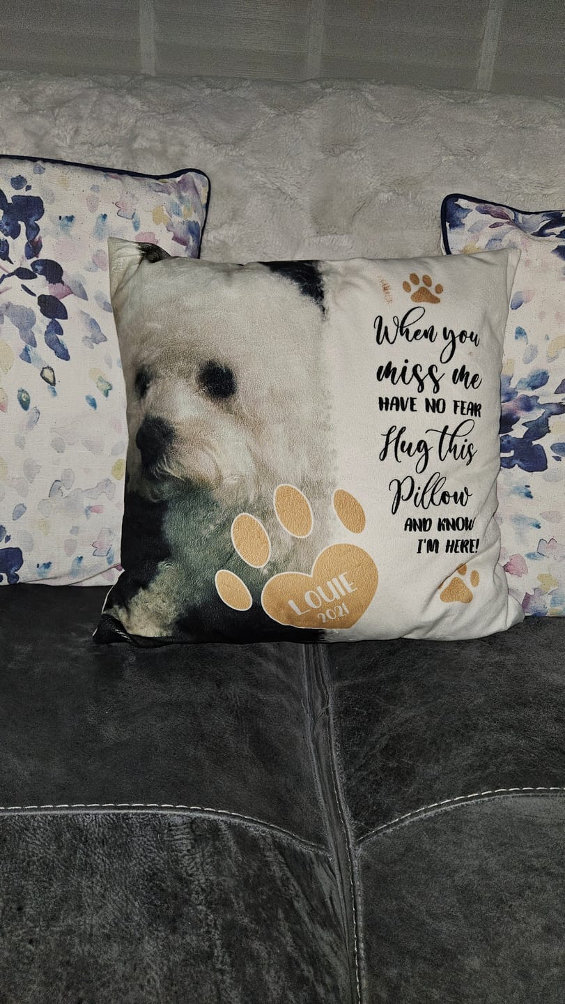 Customer photo review of When you miss me - Personalised pillow