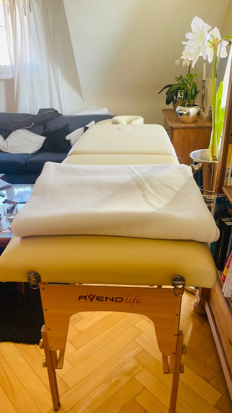 Customer photo review of Massageliege Klappbar Sofia Light