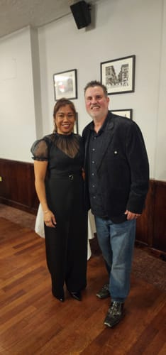 Customer photo review of Belted Illusion High Neck Cap Sleeve Jumpsuit