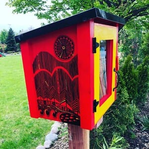 Customer photo review of Mini Shed Little Free Library