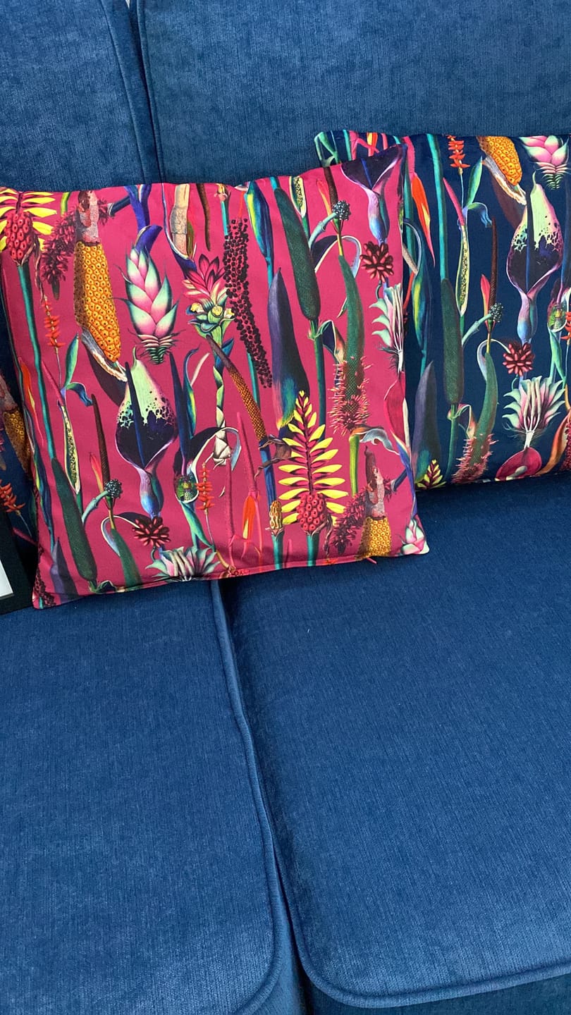Customer photo review of Abstract Plants Digital Velvet Fabric