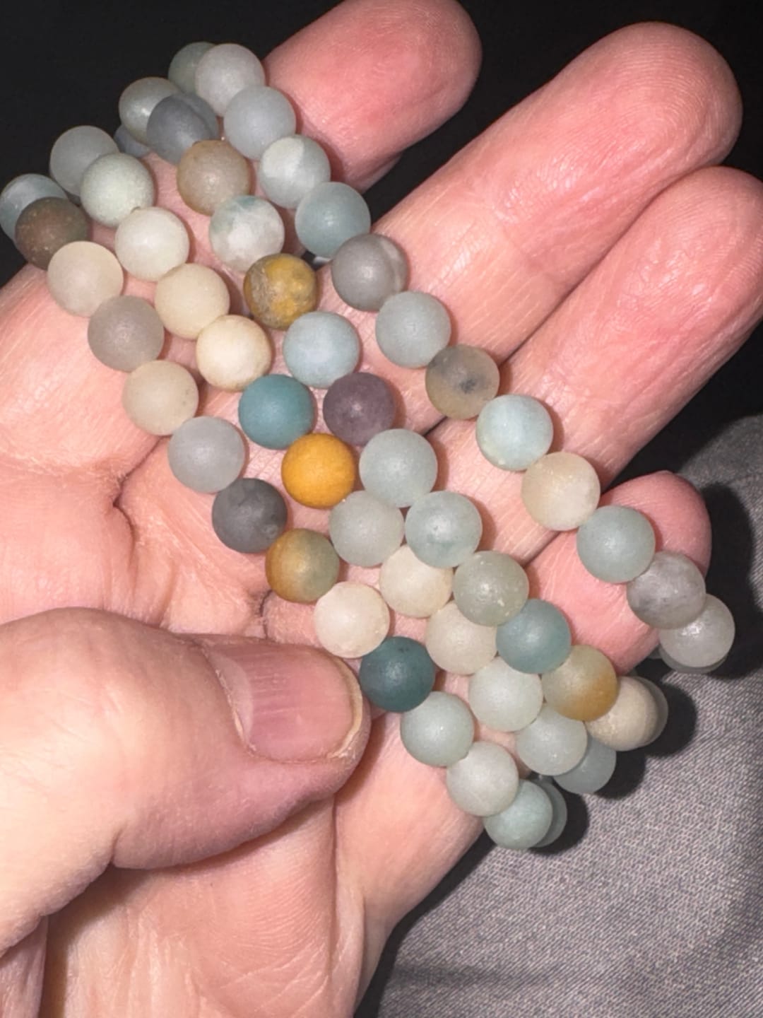 Customer photo review of Amazonite Jasper Stretch Apple Watch Strap