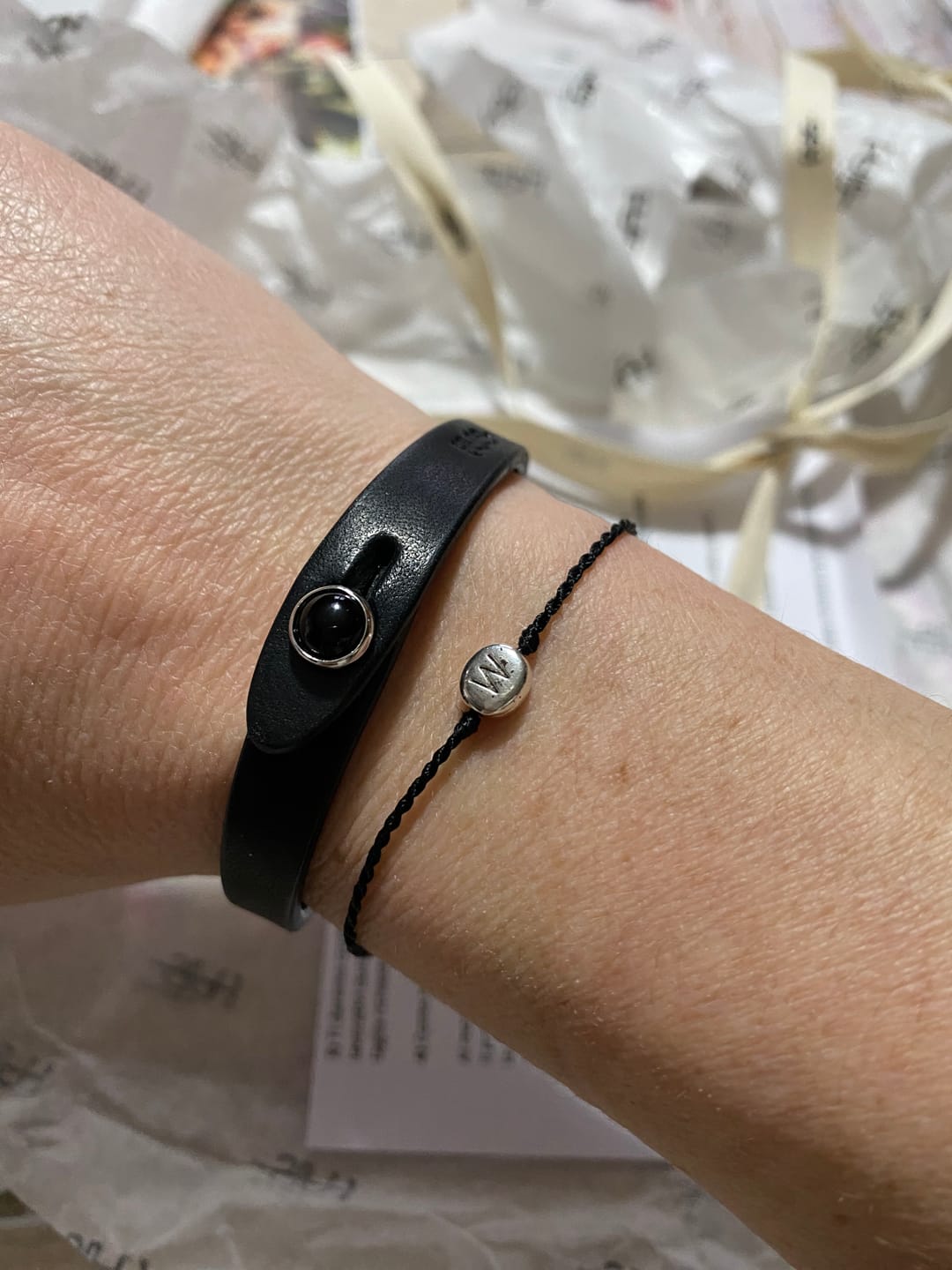 Customer photo review of Bracciale pelle io Onice Tulsi