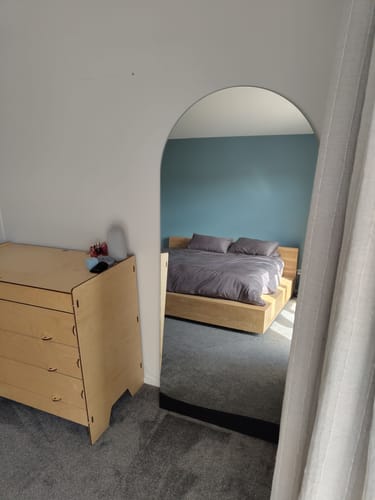 Customer photo review of Frameless Arch Full Length Mirror