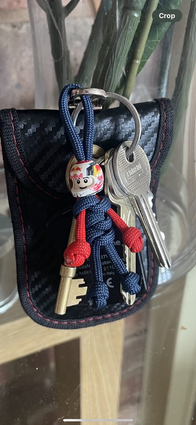 Customer photo review of Limited Edition Charles Lerclerc Racing Paracord Buddy Keychain