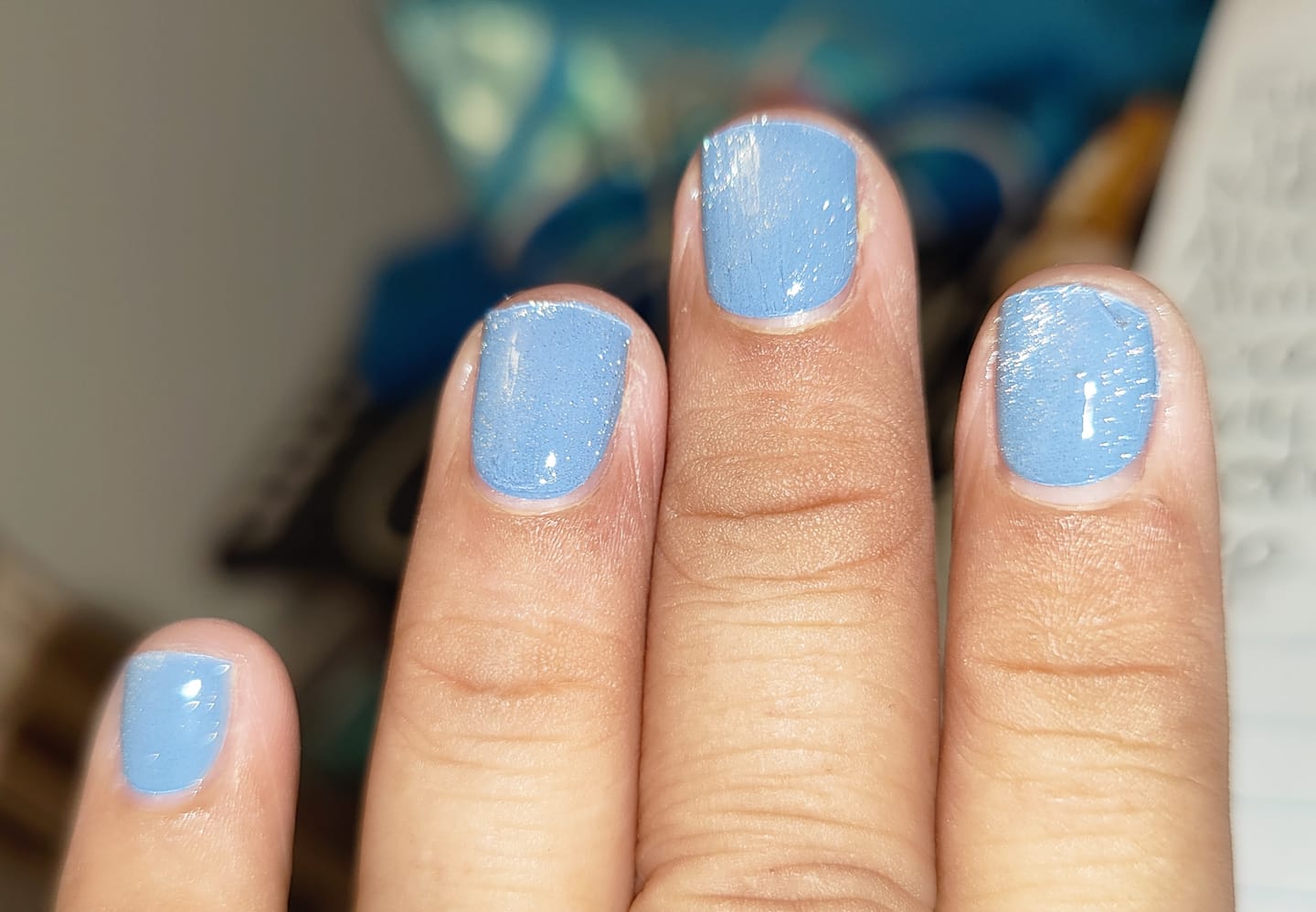 Customer photo review of Blue Moon (Cat Eye Magnetic) DIY Semicured Gel Nail Sticker Kit