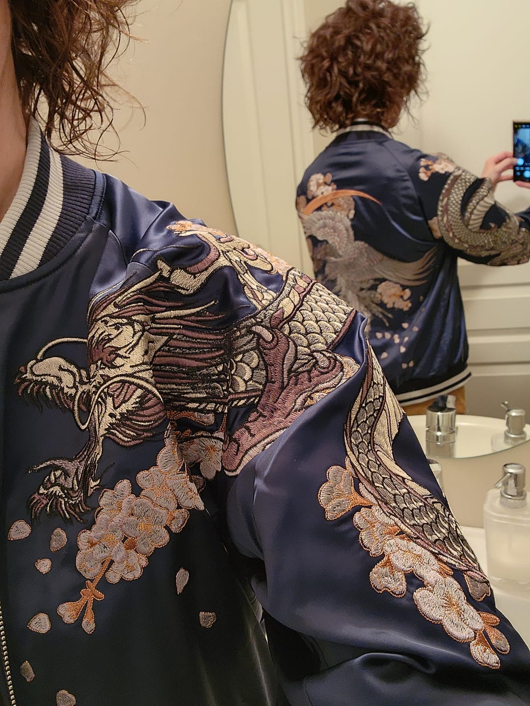 Customer photo review of Double Dragon & Phoenix Sukajan Souvenir Jacket