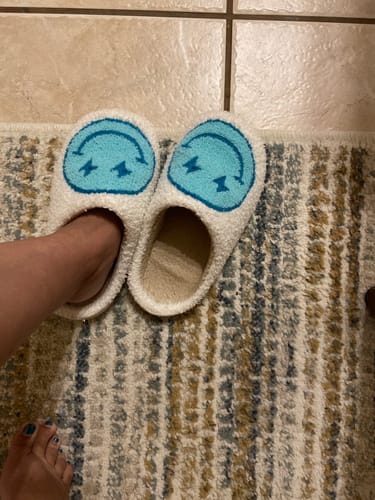 Customer photo review of Flash Happy Face Slippers