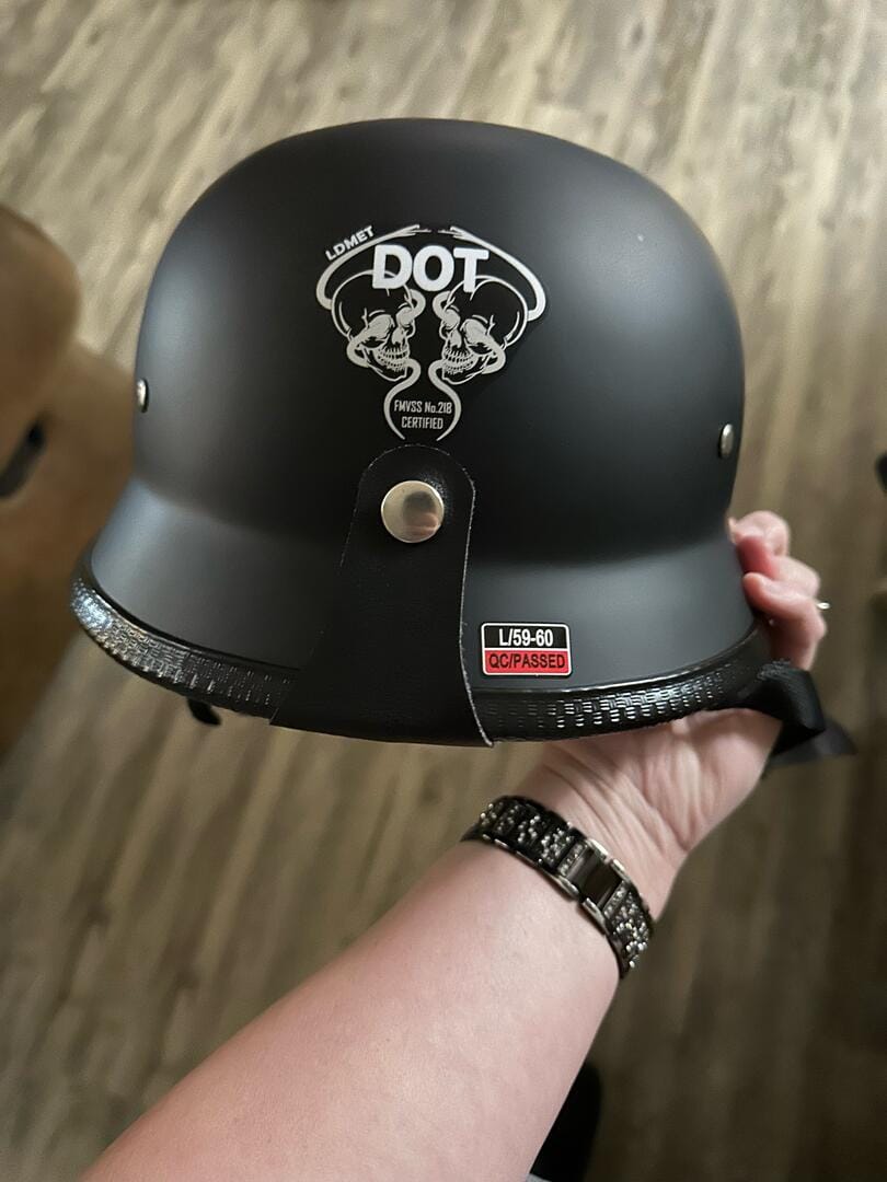 Customer photo review of Lightest German Style Mayan DOT Half Helmet - Matte Black