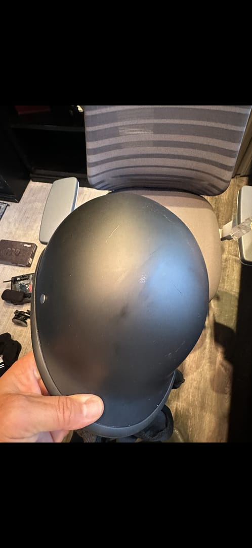 Customer photo review of Smallest & Lightest DOT Polo Helmet- Matte Black