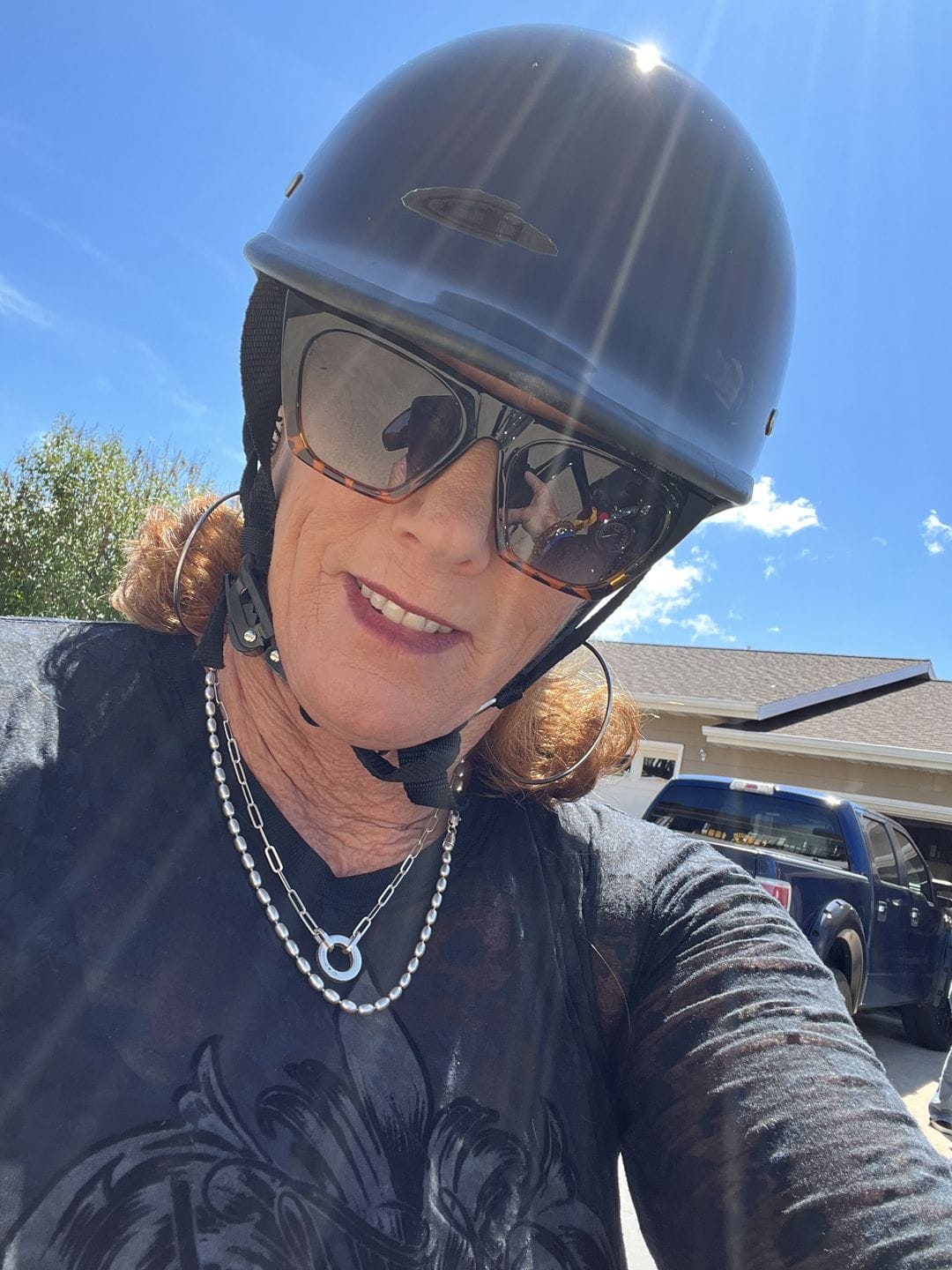 Customer photo review of Smallest & Lightest DOT Polo Helmet- Gloss Black