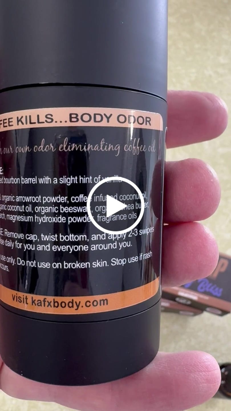 Customer video review of LIMITED RUN -Oak Barrel Bourbon KAFX Body Natural Coffee Infused Deodorant