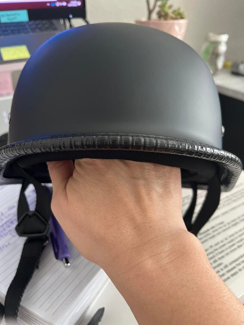 Customer photo review of Lightest German Style Mayan DOT Half Helmet - Matte Black