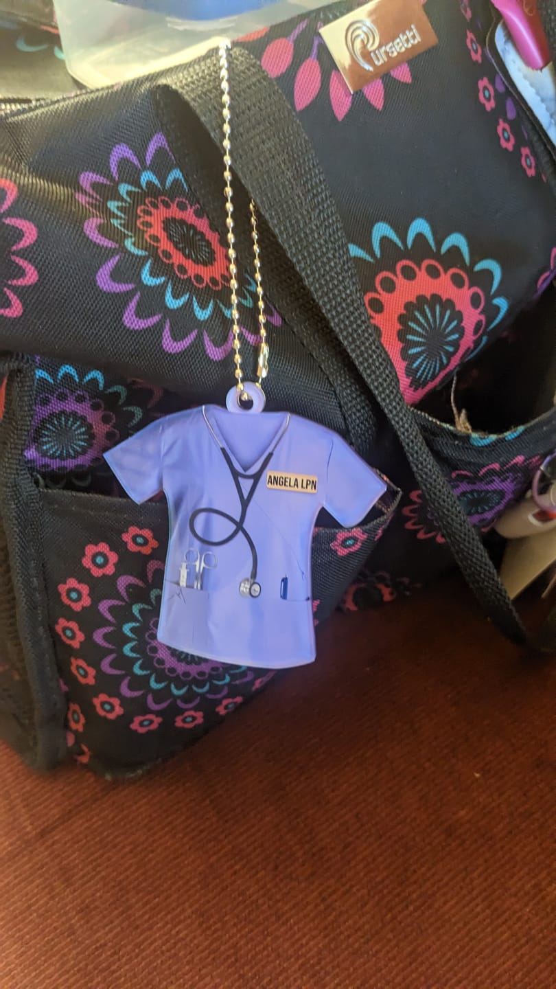 Customer photo review of Personalized Nurse Scrubs - Gift for Nurse Ornament