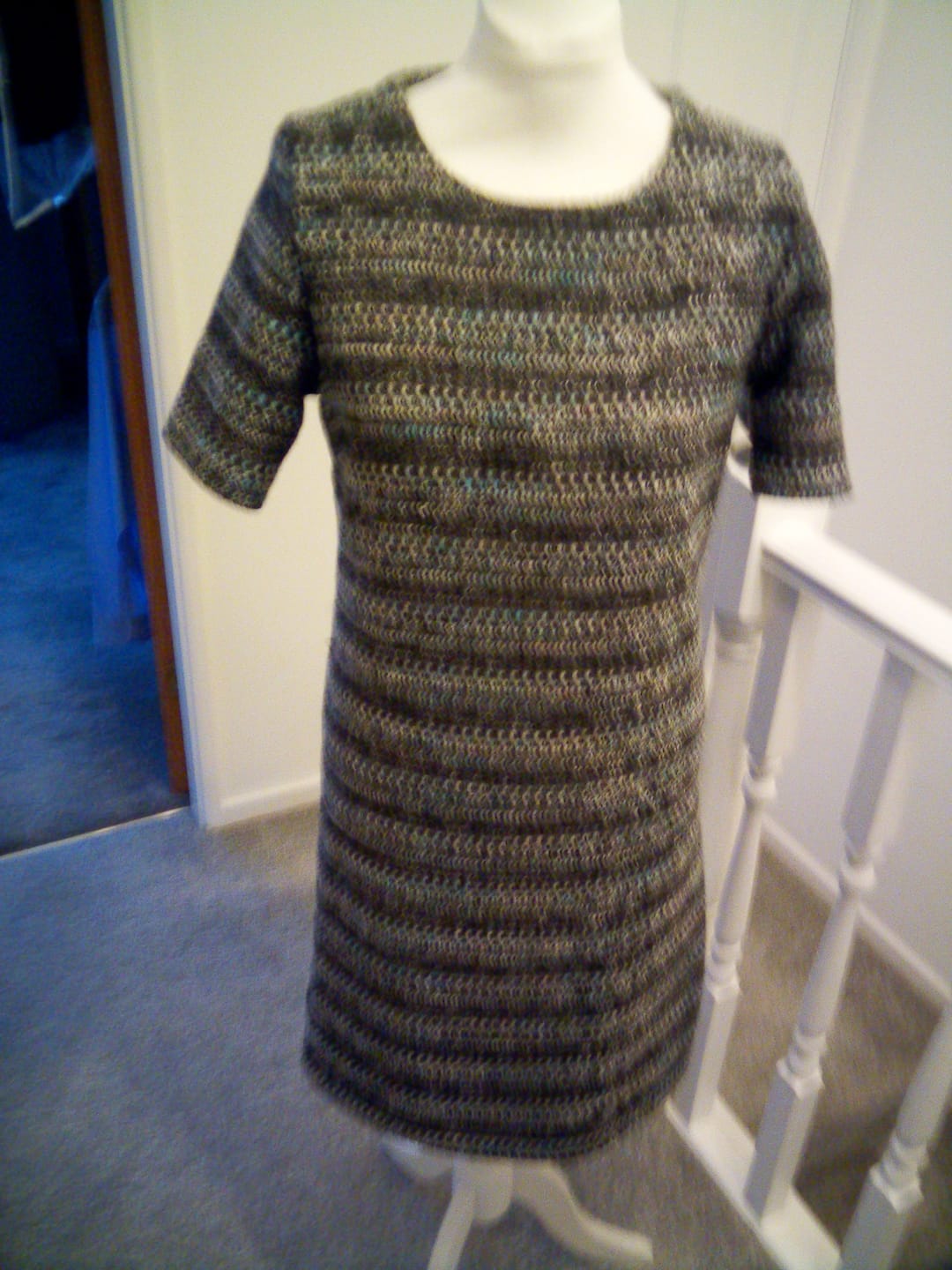 Customer photo review of Blue and Grey Boucle Fabric