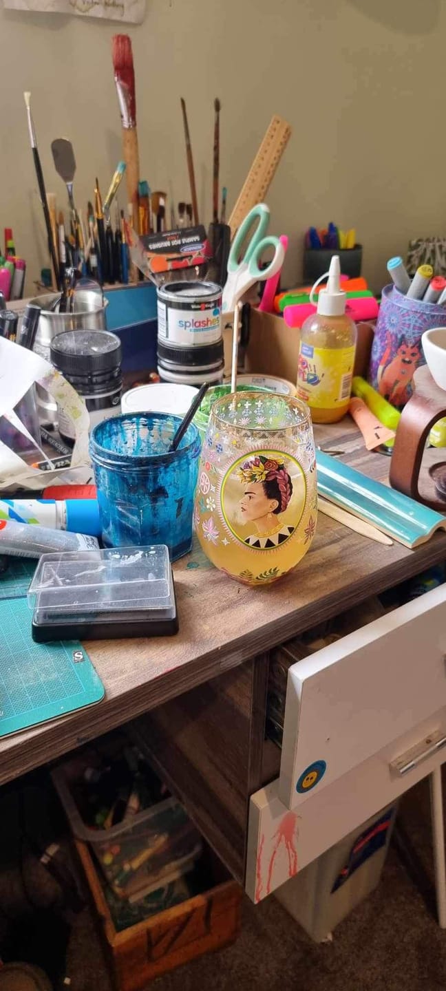 Customer photo review of Glass Tumbler Viva La Vida