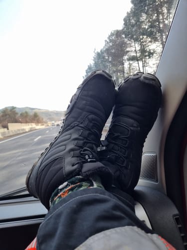 Customer photo review of OUTDOOR-BUNDLE: Winter-Barfußschuhe + Fleece Einlegesohlen + GRATIS Thermo Handschuhe + GRATIS Thermo Halstuch