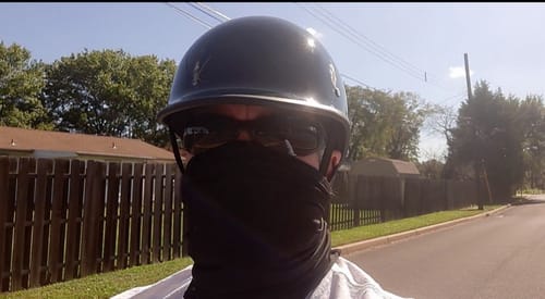 Customer photo review of Smallest & Lightest DOT Polo Helmet- Gloss Black