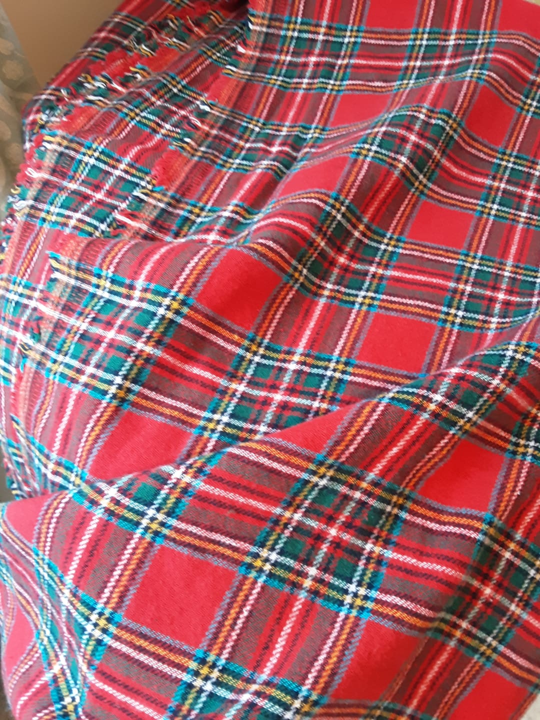 Customer photo review of Red Tartan Brushed Cotton Fabric