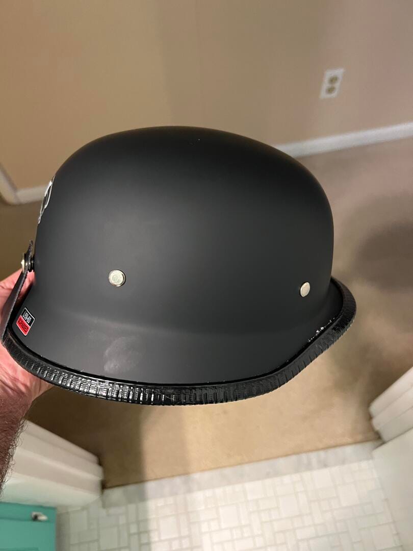 Customer photo review of Lightest German Style Mayan DOT Half Helmet - Matte Black