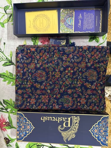 Customer photo review of Pashtush women faux pashmina shawl, ethnic weave design, multi color