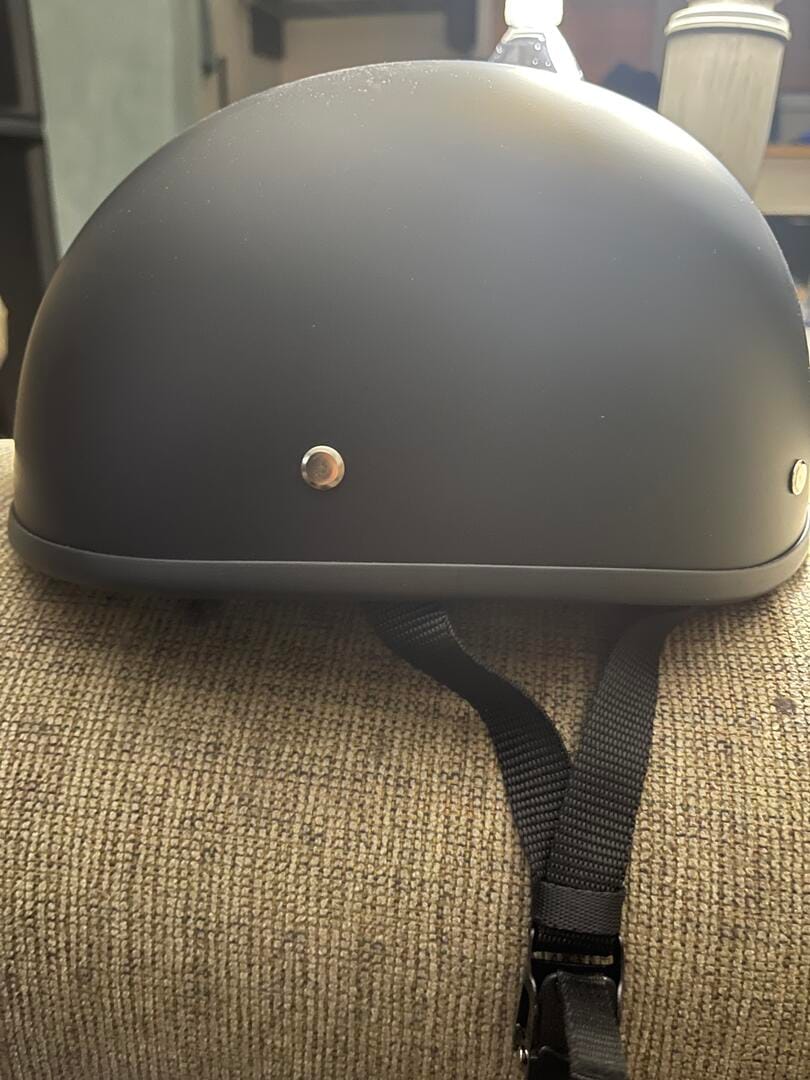 Customer photo review of Smallest & Lightest DOT Beanie Helmet - Matte Black