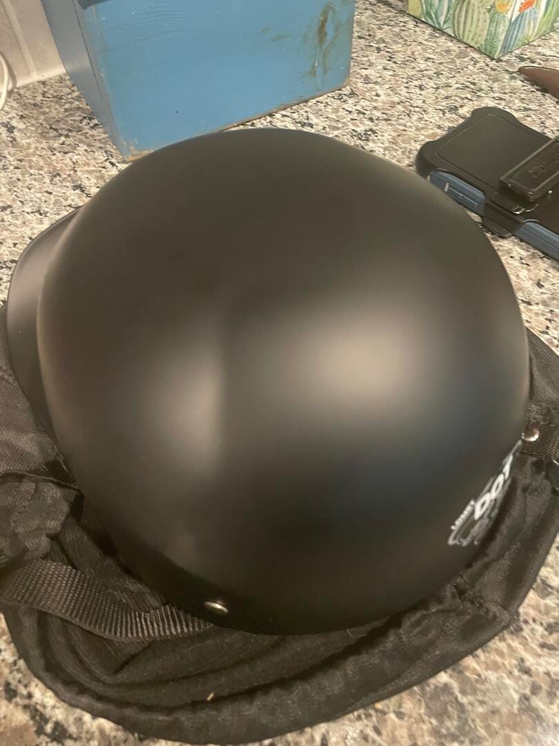 Customer photo review of Smallest & Lightest DOT Polo Helmet- Matte Black