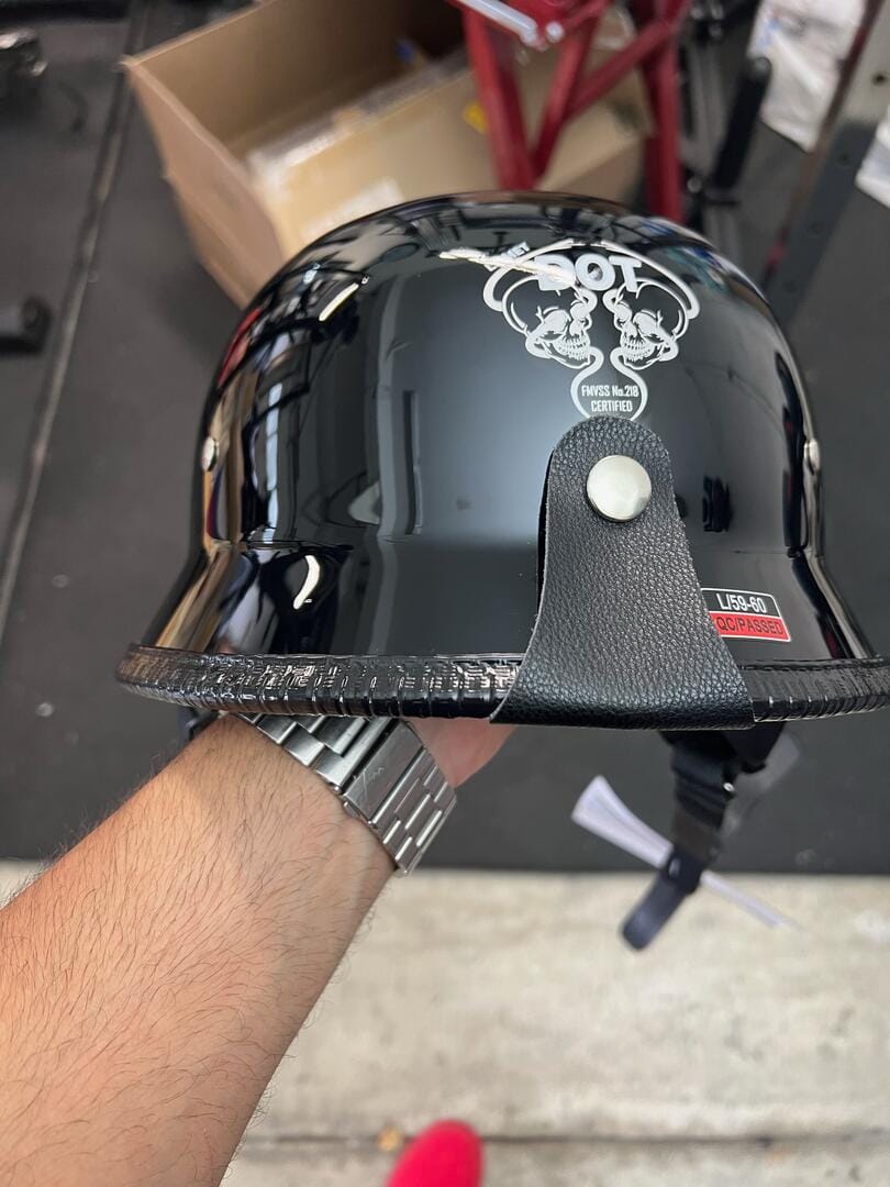 Customer photo review of Lightest German Style Mayan DOT Half Helmet - Gloss Black