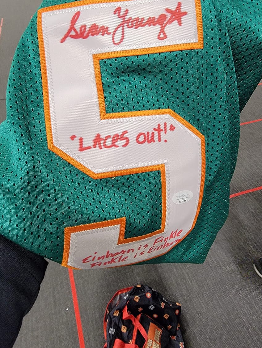 Customer photo review of Ray Finkle Ace Ventura Pet Detective Football Jersey