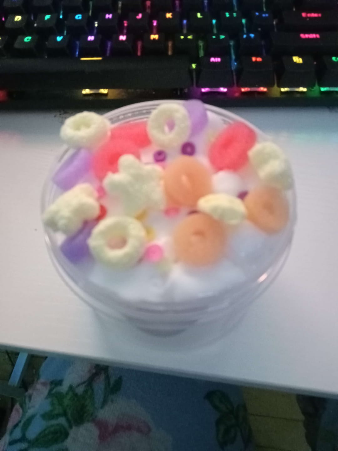 Customer photo review of fruity rings cereal milk