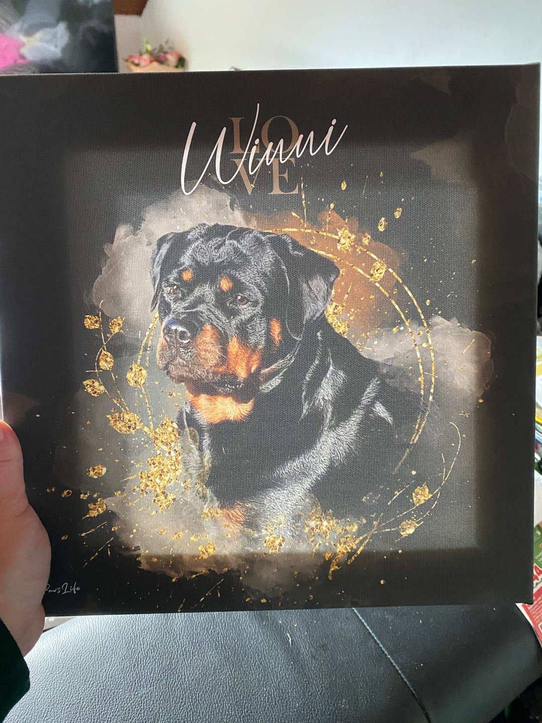 Customer photo review of Personalisiertes Portrait - Gold Aquarell Stil