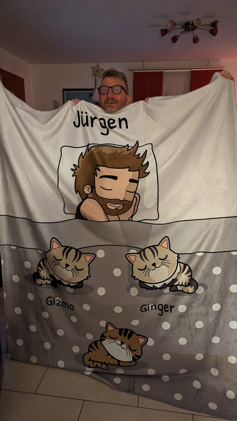 Customer photo review of Kuschelzeit mit Fellnasen Single - Individuelle Decke