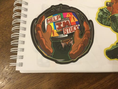 Customer photo review of Trapped TV Head Sticker