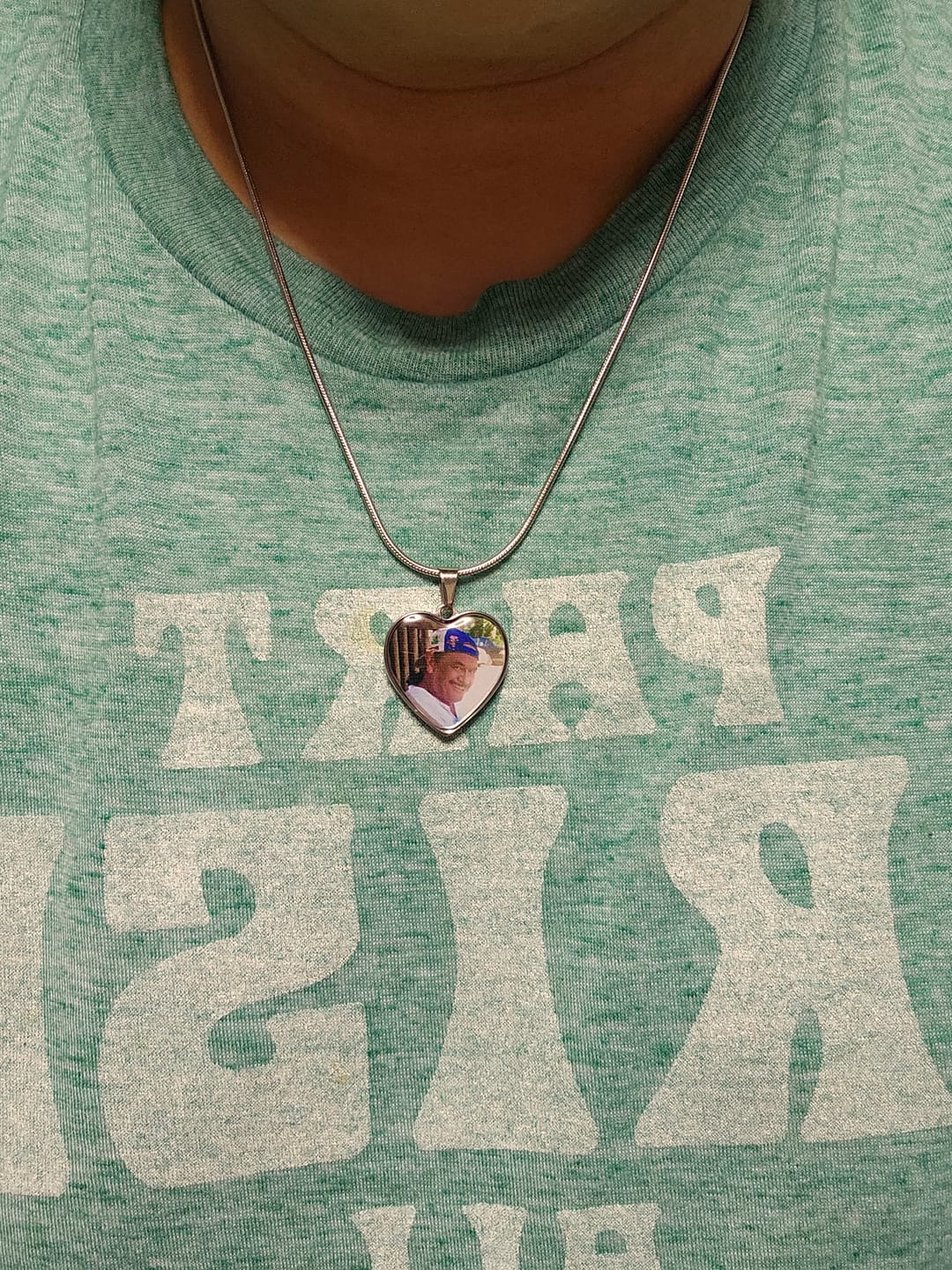 Customer photo review of Photo Engraved Necklace Memorial Gift