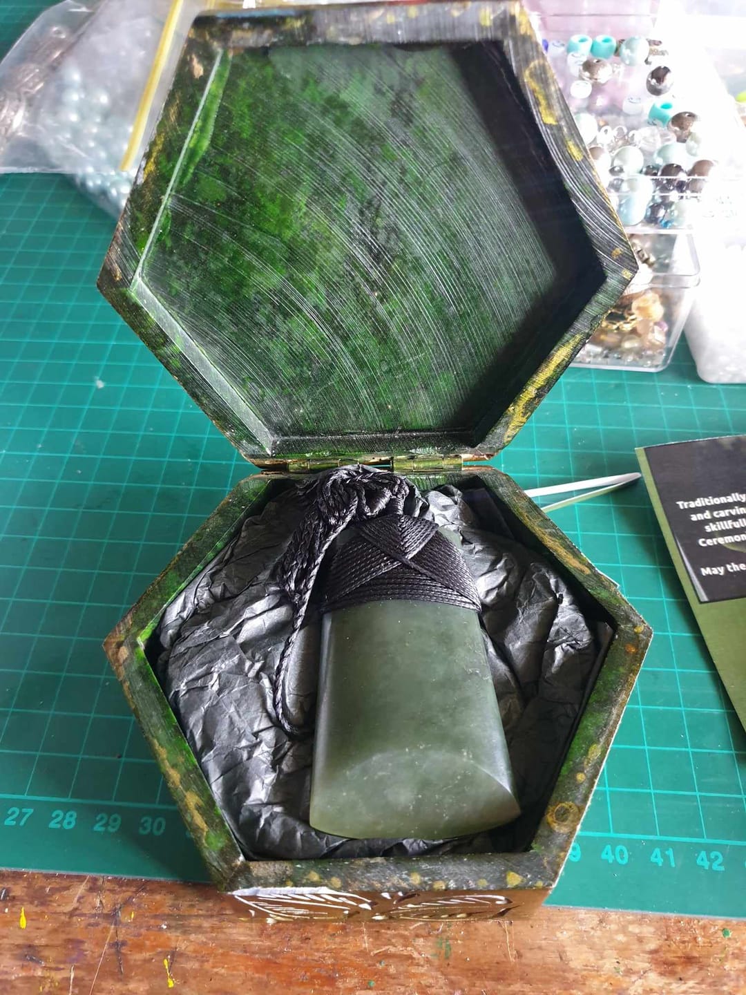 Customer photo review of Genuine Ngai Tahu Pounamu 7cm Greenstone Toki Necklace