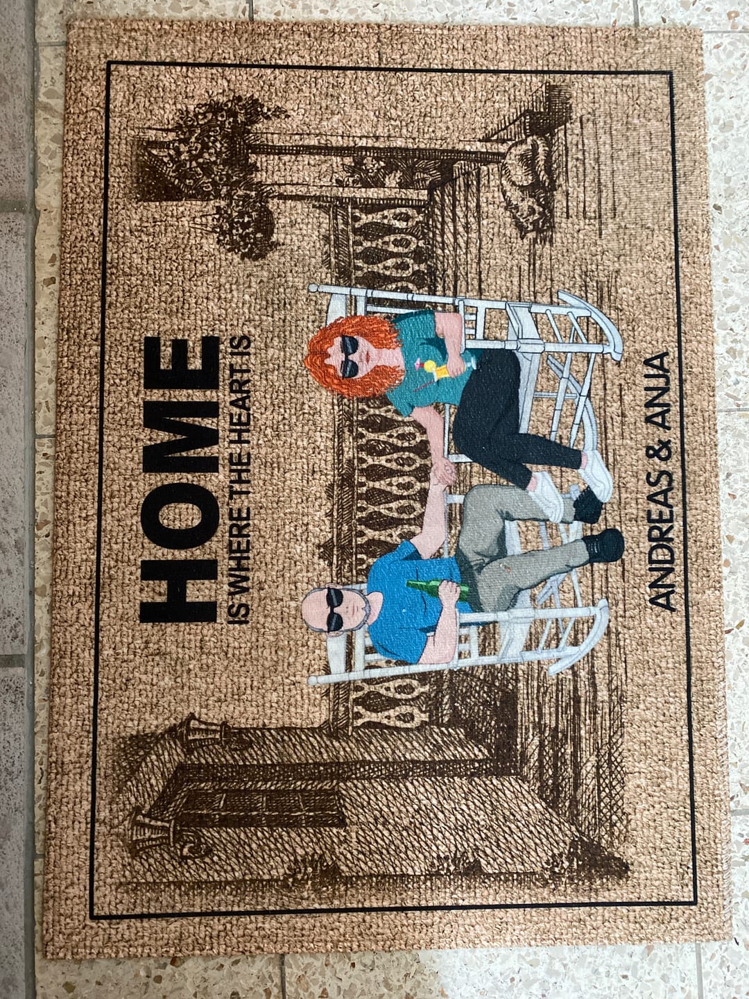 Customer photo review of Herzlich Willkommen - Paar-Fußmatte
