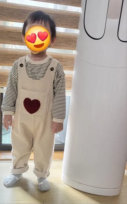 Customer photo review of Corduroy Heart Print Jumpsuit