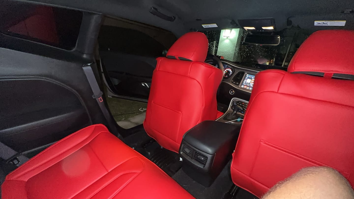 Customer photo review of 2015+ Dodge Challenger Custom Leather Seat Covers (Performance Seats)