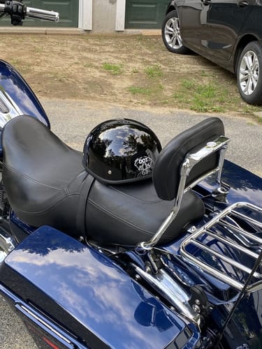 Customer photo review of Smallest & Lightest DOT Beanie Helmet - Gloss Black